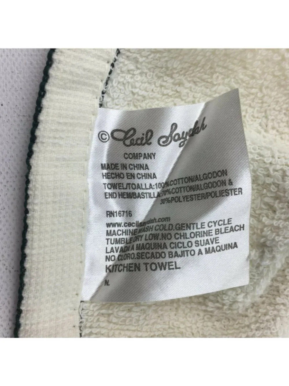 Cecil Saydah Kitchen Hand Towel Button Knit Strap Top Hanging Food Fruit Theme